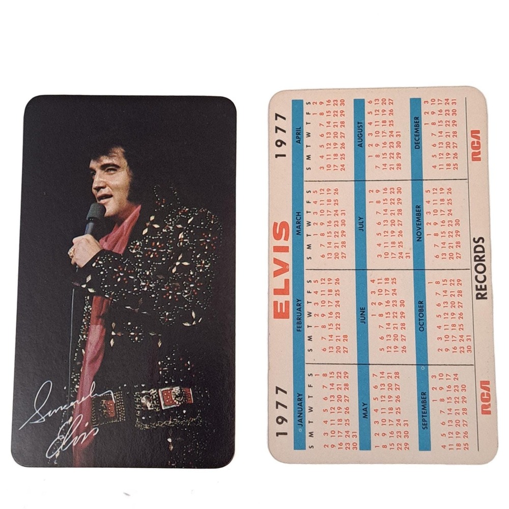Elvis‎ Presley Pocket Calendar 1977 RCA Card VTG NOS Original Production Mint